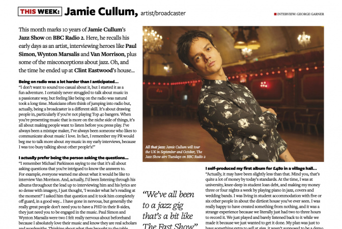 Jamie Cullum in Music Week