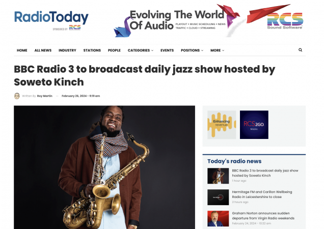 BBC Radio 3 to broadcast daily jazz show hosted by Soweto Kinch