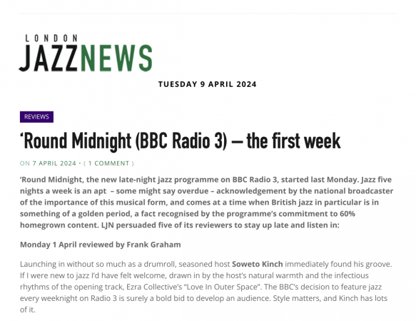 London Jazz News: ‘Round Midnight (BBC Radio 3) – the first week