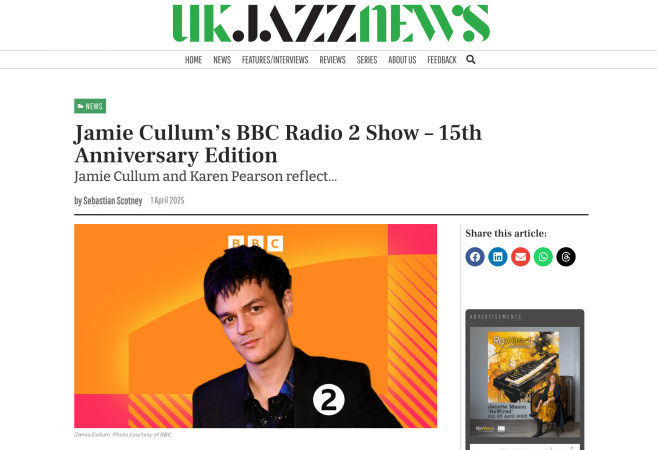 Jamie Cullum’s BBC Radio 2 Show – 15th Anniversary Edition