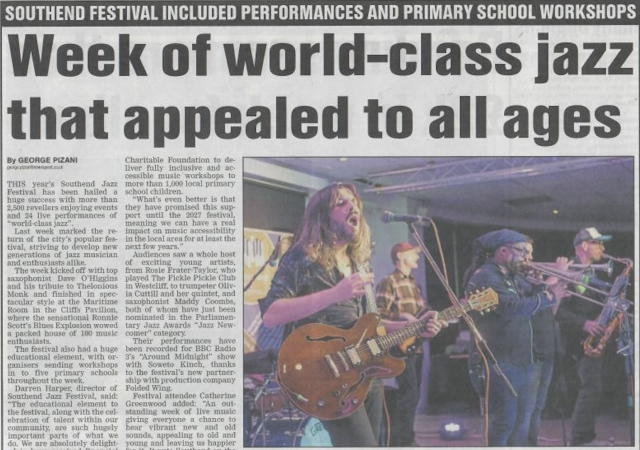 Folded Wing x Tomorrow's Warriors at Southend Jazz Festival
