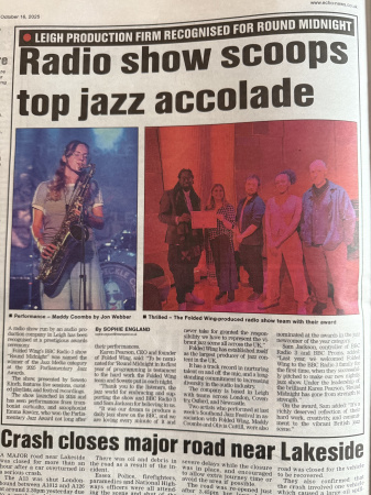Southend Echo reports on Parliamentary Jazz Award win