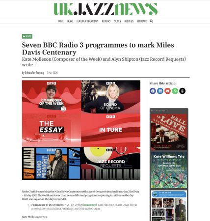 'Round Midnight to celebrate Miles Davis' centenary